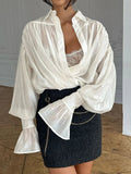 Jamie Button Down Sheer Blouse