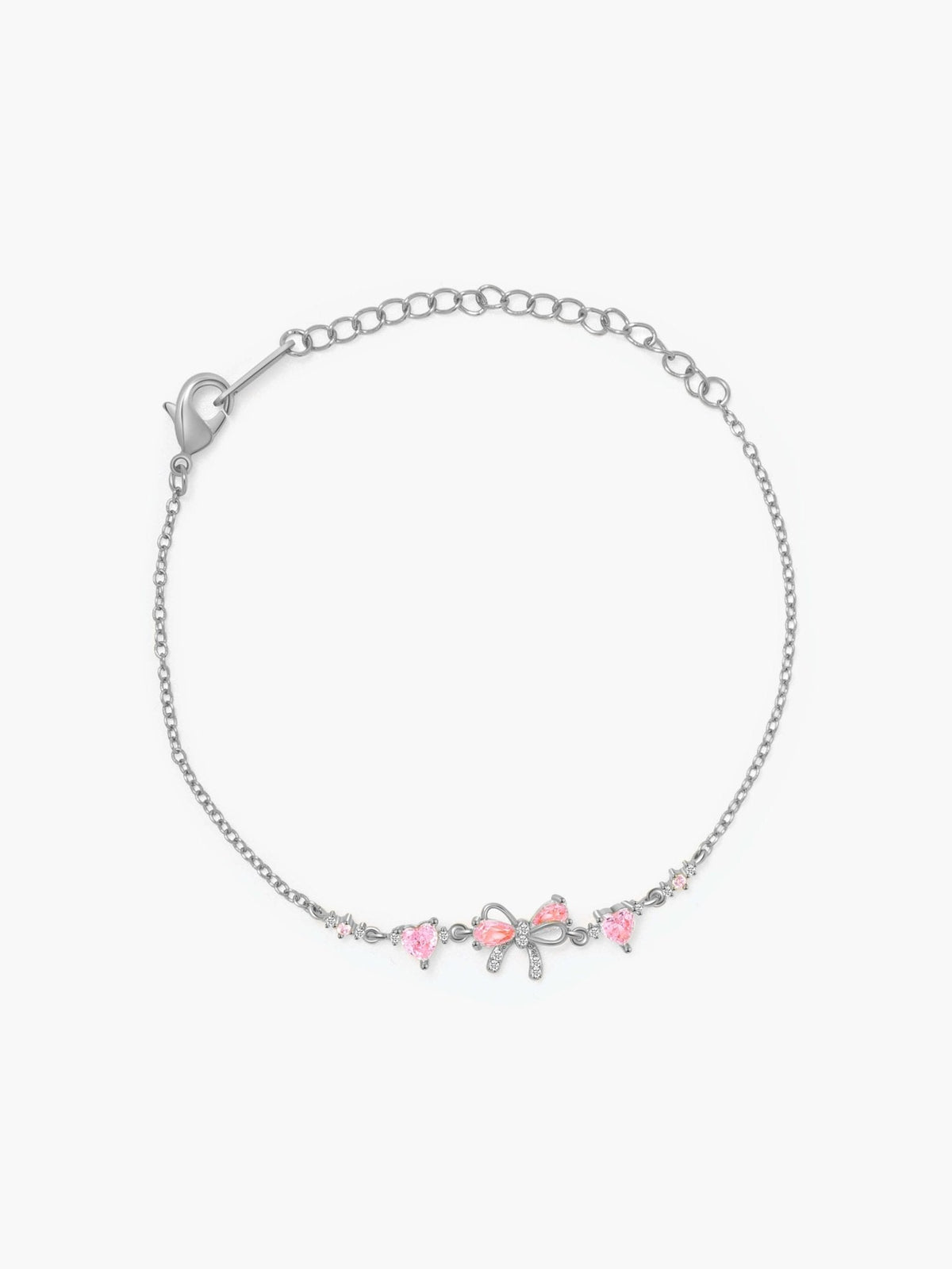 Aetria Zirconia Bow Detail Chain Bracelet