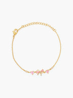 Aetria Zirconia Bow Detail Chain Bracelet
