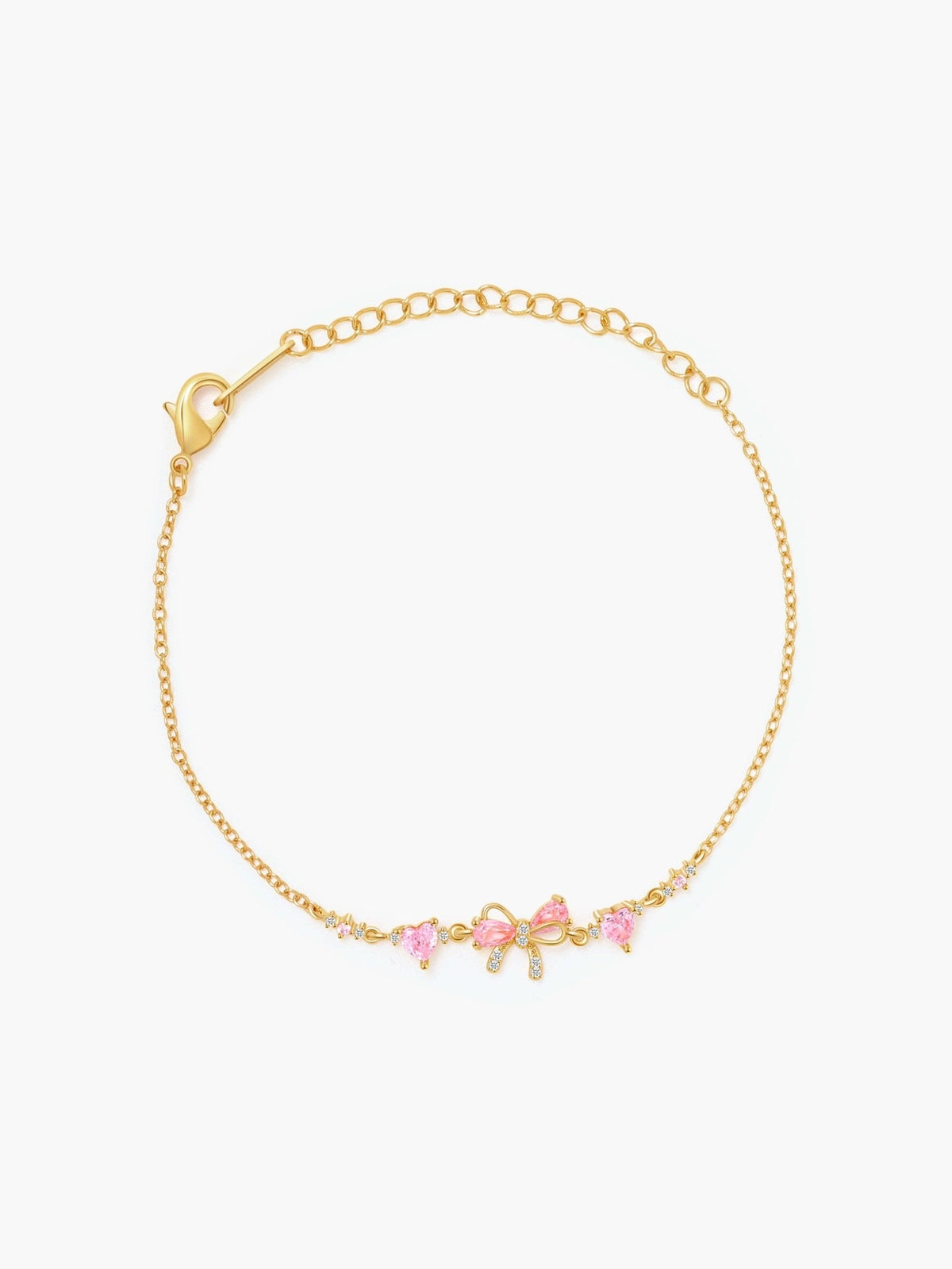 Aetria Zirconia Bow Detail Chain Bracelet