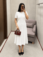 Rebecca Half Button Knitted Midi Dress