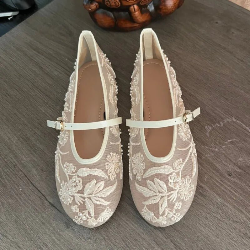 Jenny Beaded Mesh Ballet Flats