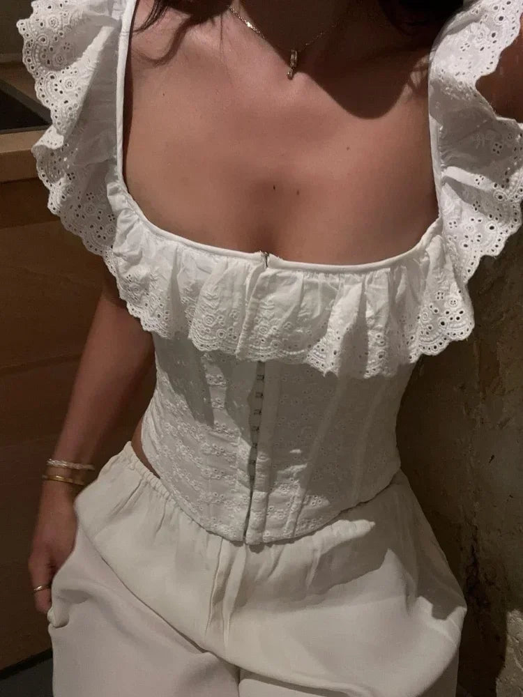 Johanna Ruffled Corset Top