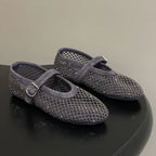 Kaila Rhinestone Mesh Ballet Flats