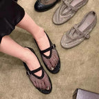 Kaila Rhinestone Mesh Ballet Flats