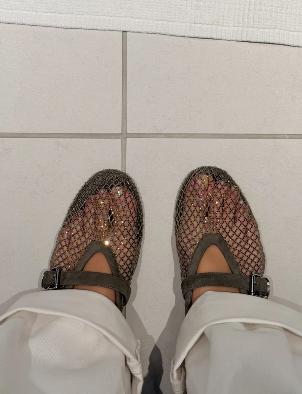 Kaila Rhinestone Mesh Ballet Flats