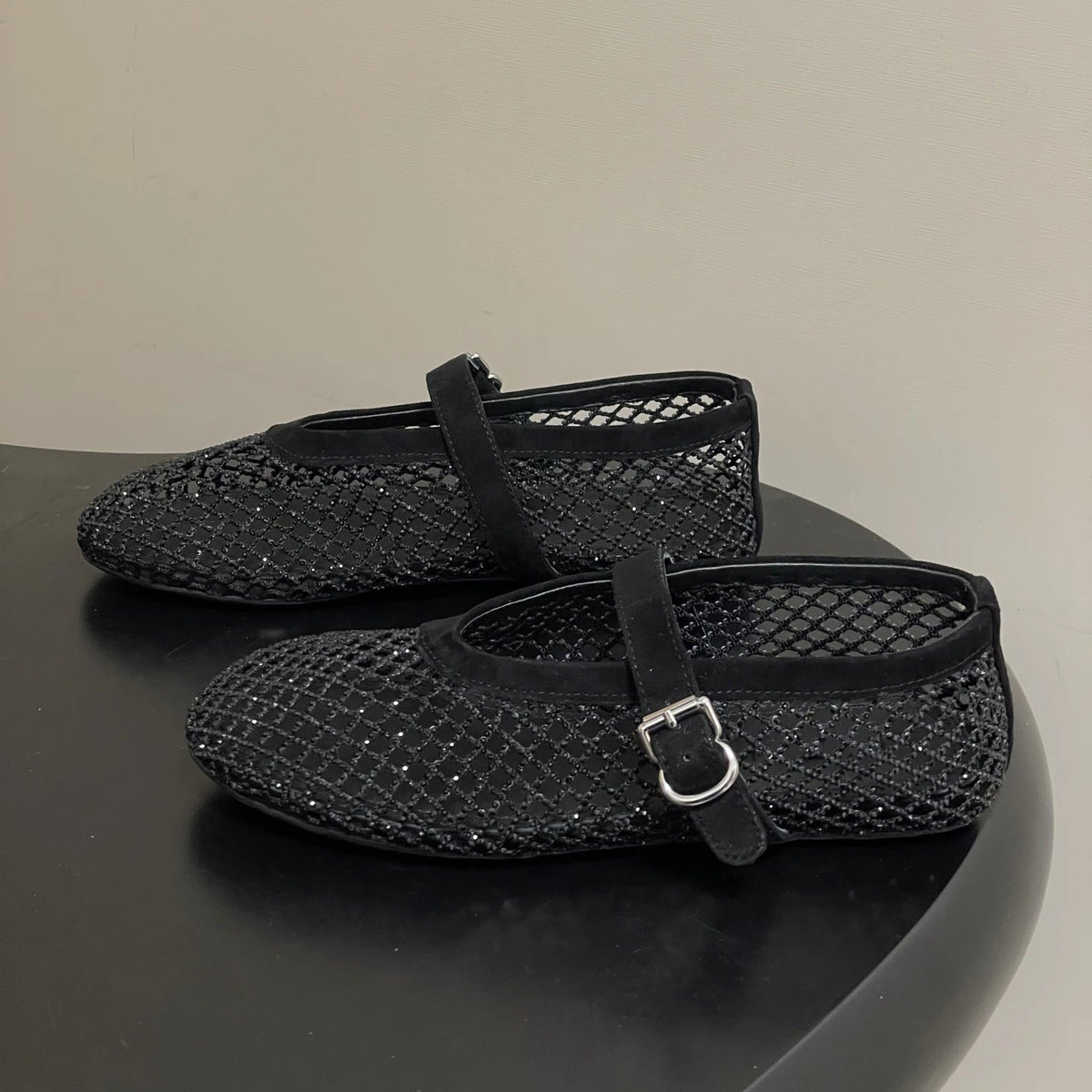 Kaila Rhinestone Mesh Ballet Flats