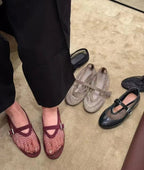 Kaila Rhinestone Mesh Ballet Flats