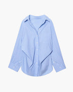Kathy Bat Sleeve Striped Shirts