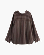 Kathy Bat Sleeve Striped Shirts