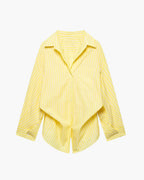 Kathy Bat Sleeve Striped Shirts