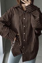 Kathy Bat Sleeve Striped Shirts