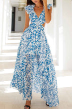 Katya Floral Ruffle Sleeves Maxi Dress