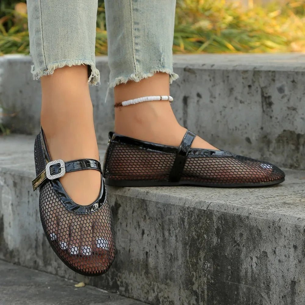 Kenza Mesh Mary Jane Ballet Flats