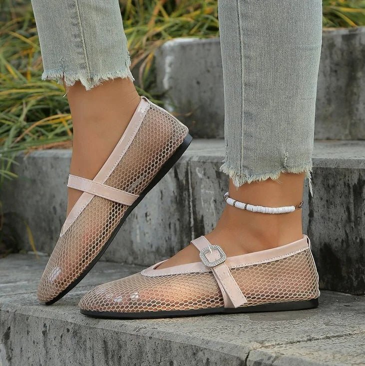 Kenza Mesh Mary Jane Ballet Flats