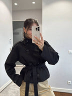 Kiarra Stand Collar Crop Trenchcoat