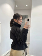 Kiarra Stand Collar Crop Trenchcoat