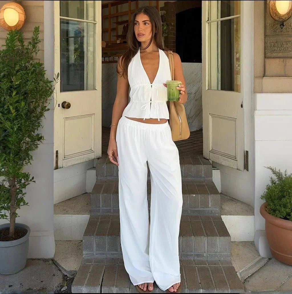 Kira Halter Cotton Two-Piece Set