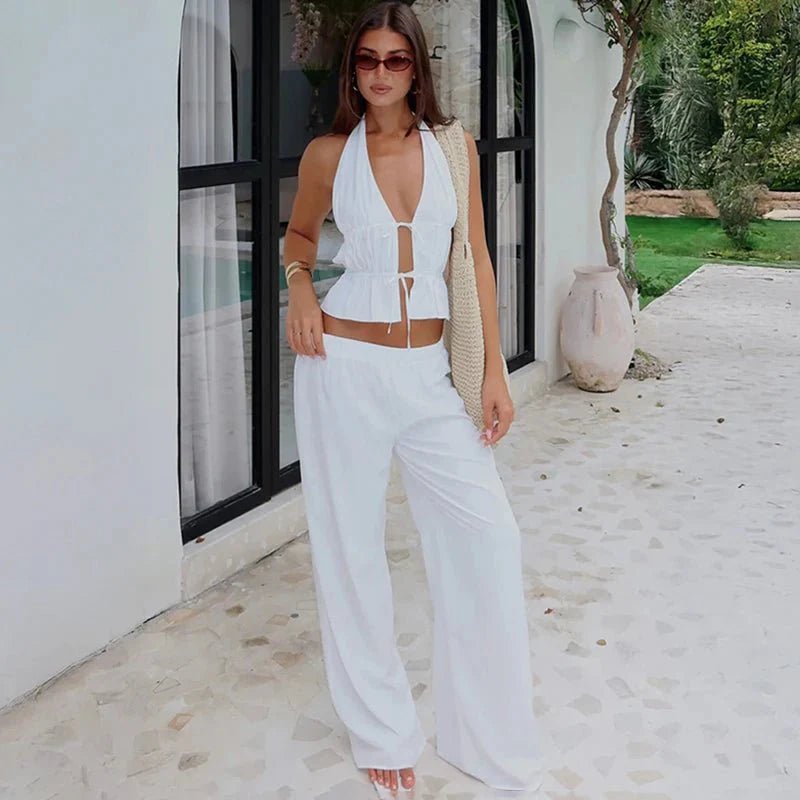 Kira Halter Cotton Two-Piece Set