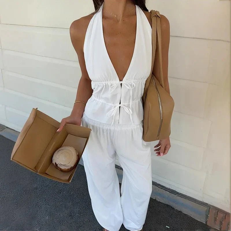 Kira Halter Cotton Two-Piece Set