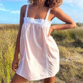 Liora Lace Trim Babydoll Mini Dress