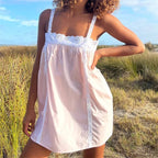 Liora Lace Trim Babydoll Mini Dress
