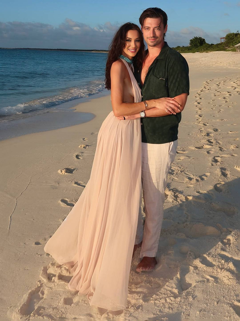 Liza Deep Neck Maxi Dress