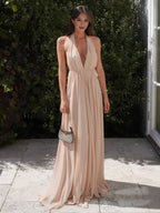Liza Deep Neck Maxi Dress