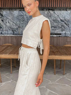 Lola Sleeveless Linen Pant Set
