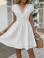 Lorelei French Lace V-Neck Fitted Dress