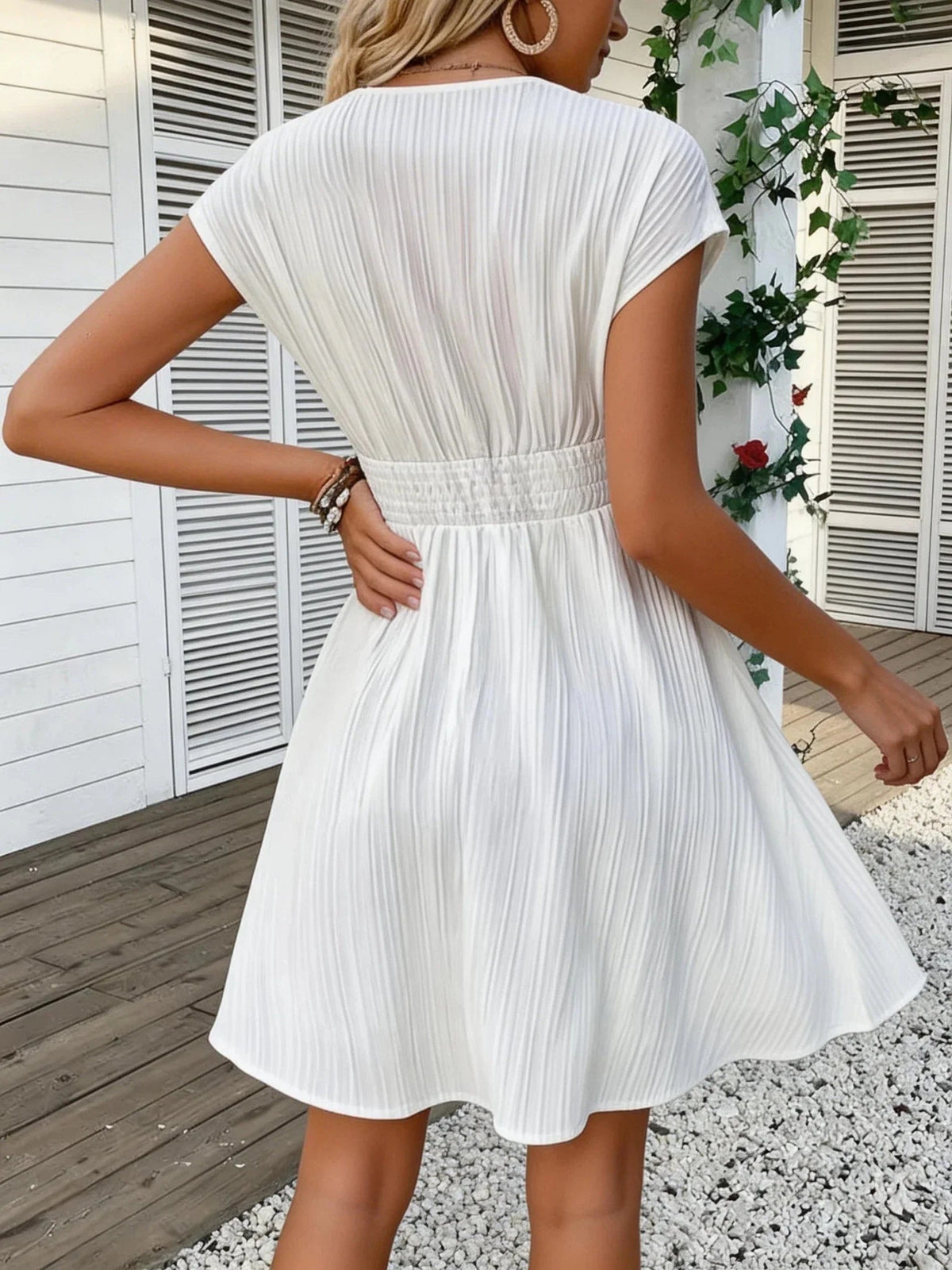 Lorelei French Lace V-Neck Fitted Dress