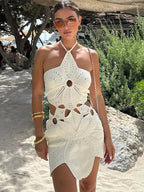 Lorna Halter Neck Crochet Mini Dress