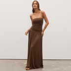 Lorna Strapless Ruched Maxi Dress