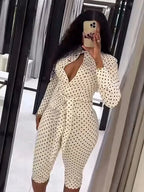Maelle Polka Dot Two-Piece Suit Set