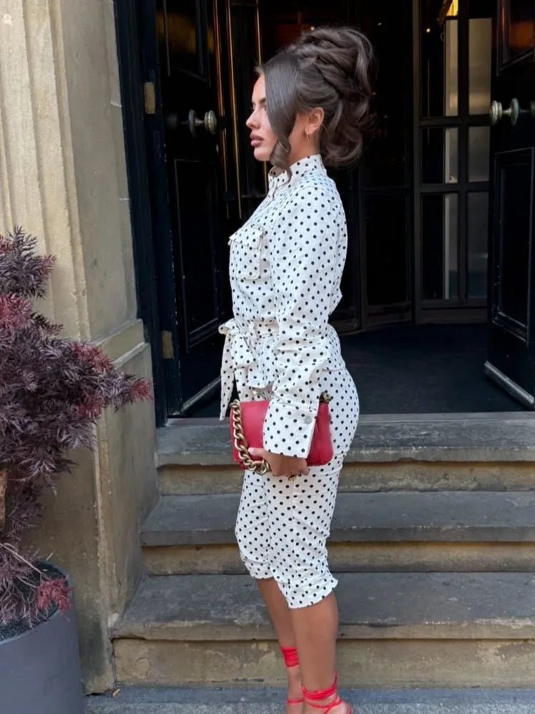 Maelle Polka Dot Two-Piece Suit Set