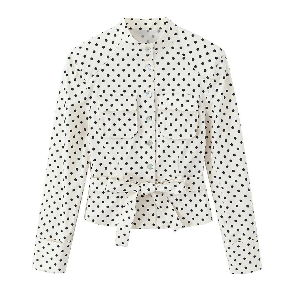 Maelle Polka Dot Two-Piece Suit Set