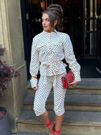 Maelle Polka Dot Two-Piece Suit Set