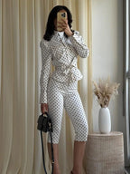 Maelle Polka Dot Two-Piece Suit Set