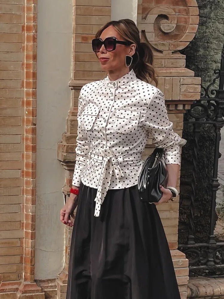 Maelle Polka Dot Two-Piece Suit Set