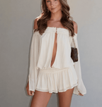 Maialen Off-Shoulder Chiffon Romper