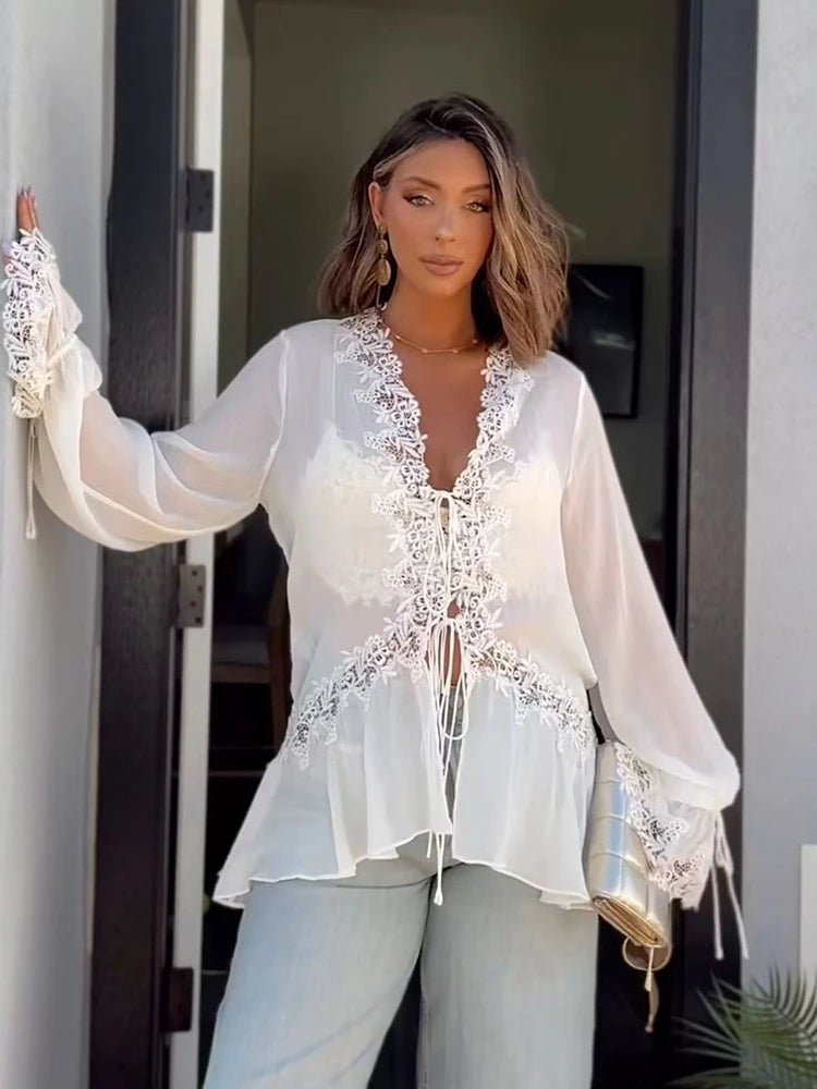 Maila Lace Cardigan Top