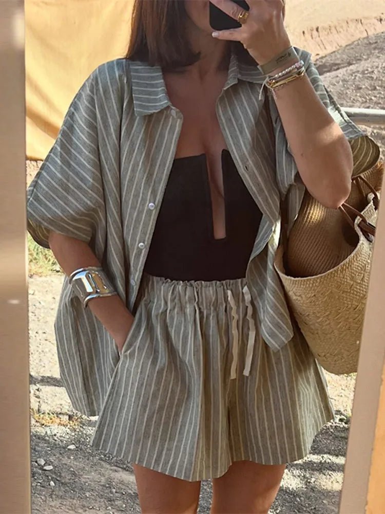Mara Striped Shorts Set