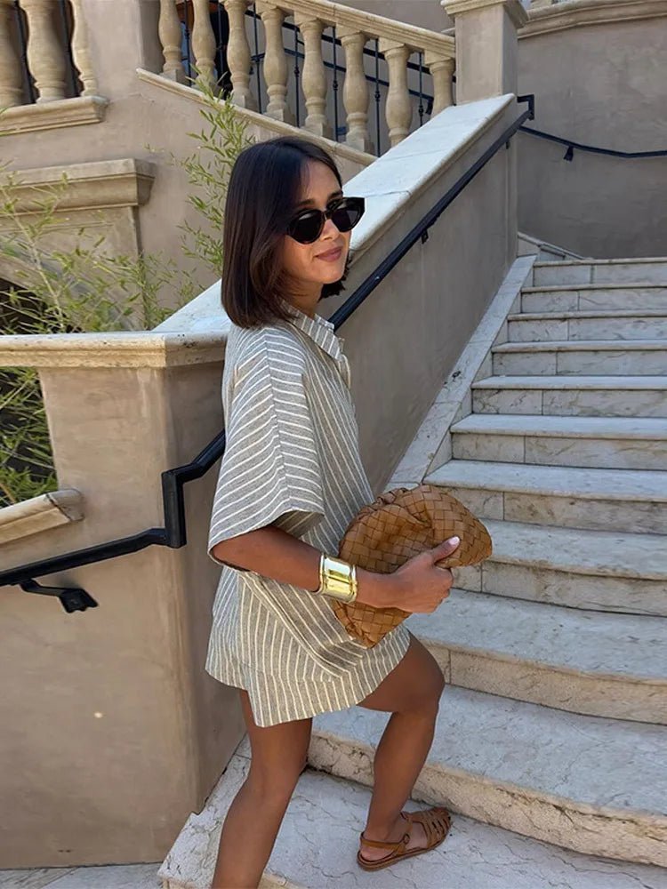 Mara Striped Shorts Set