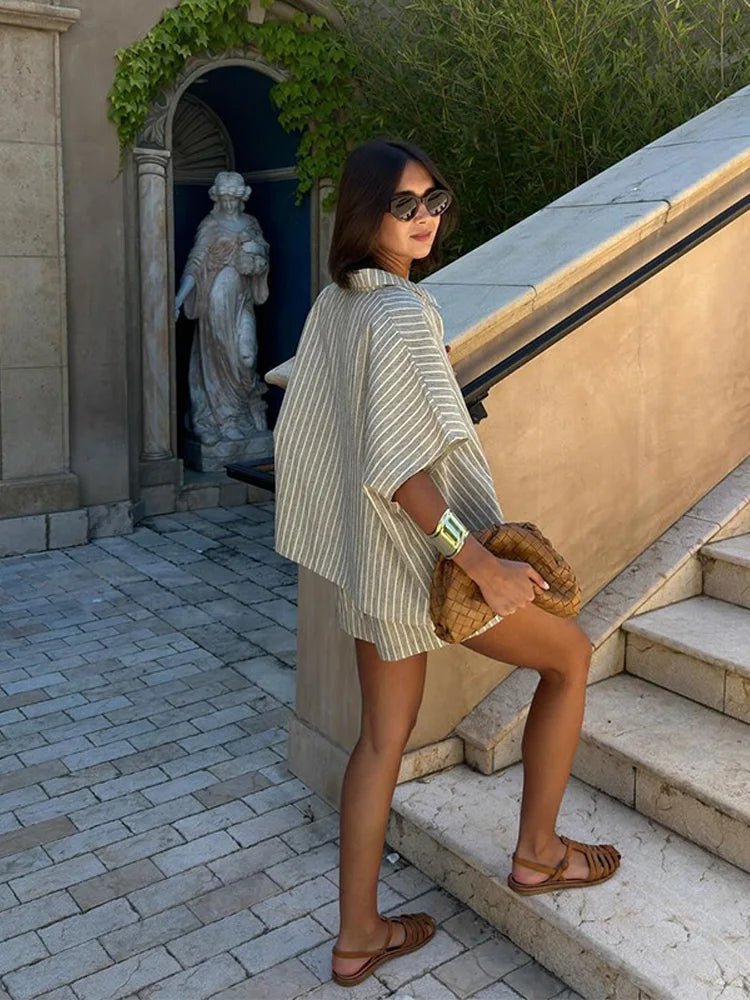 Mara Striped Shorts Set