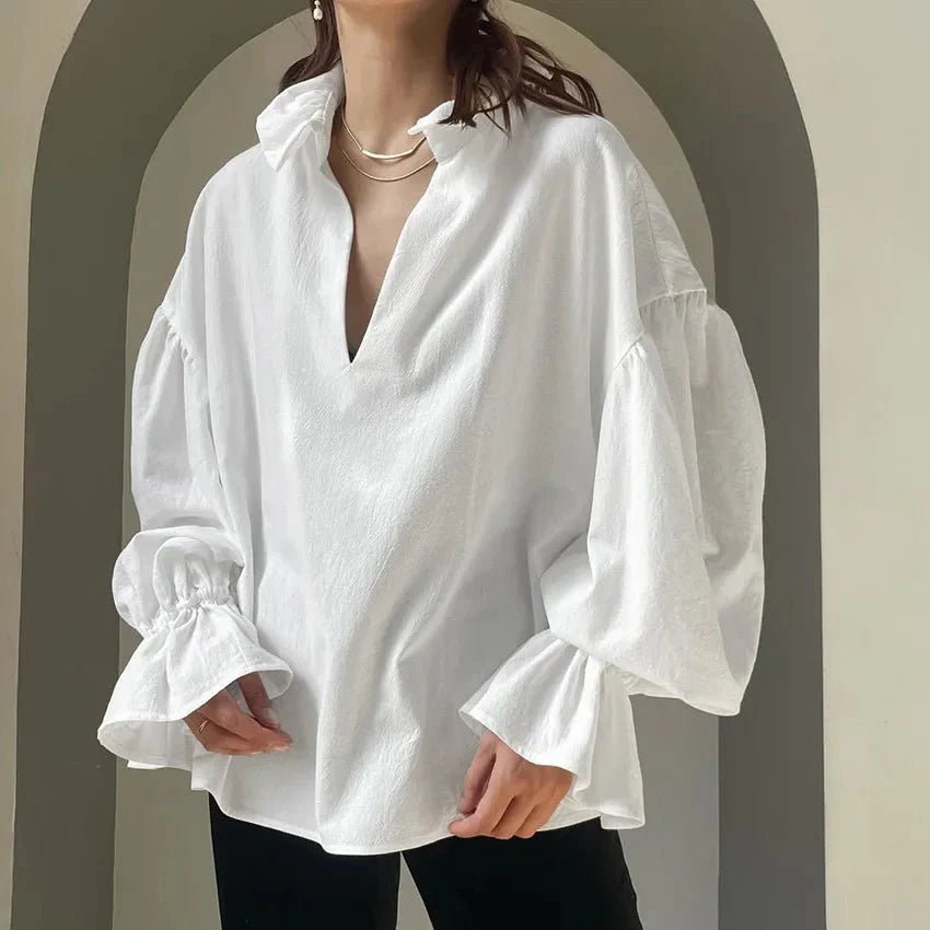 Mara V-Neck Puff Sleeve Blouse