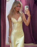 Marcella Backless Satin Midi Dress
