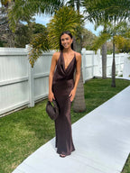 Leah Halter Backless Maxi Dress