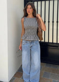 Isabel Plaid Sleeveless Top