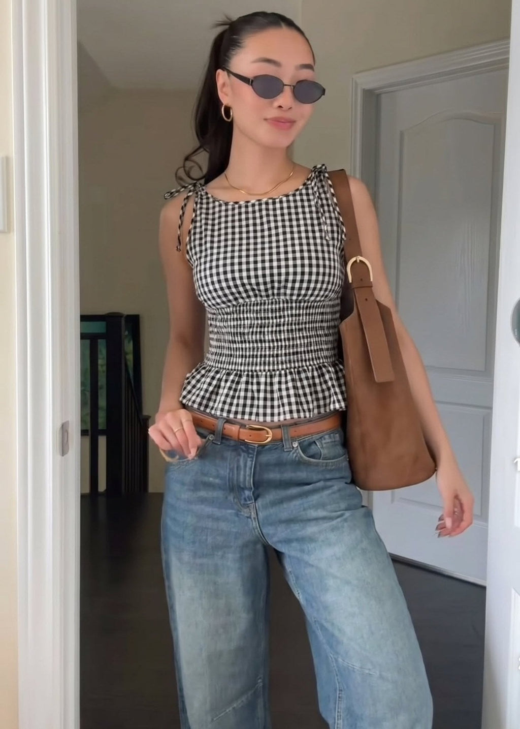 Isabel Plaid Sleeveless Top