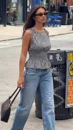 Isabel Plaid Sleeveless Top